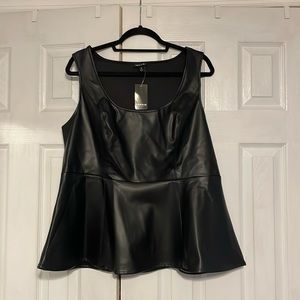NWT Torrid Peplum Faux Leather Top